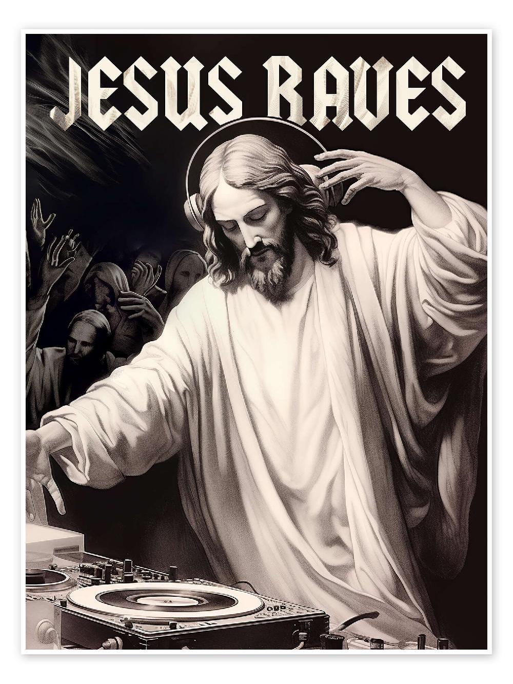 posterlounge Poster Jesus Raves