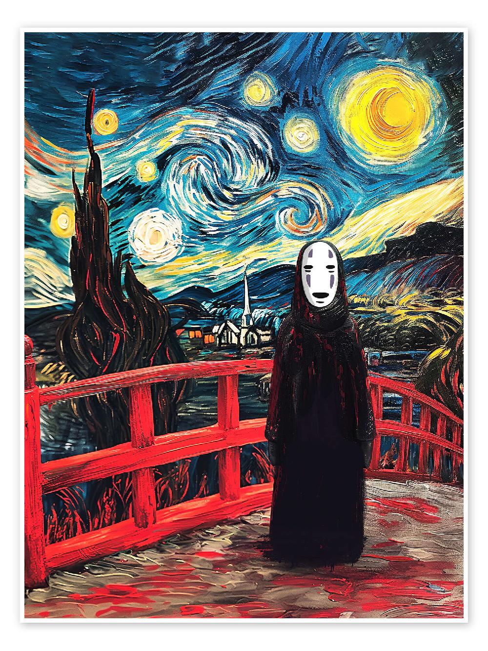 posterlounge Poster Kaonashi Van Gogh