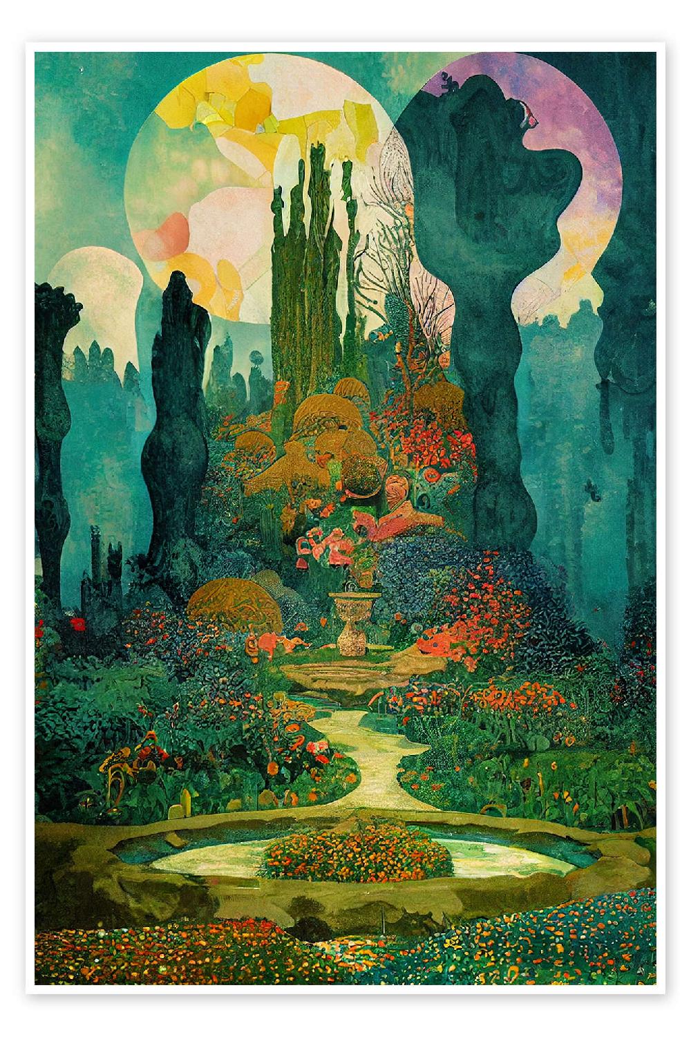 posterlounge Poster Magic Garden Collage