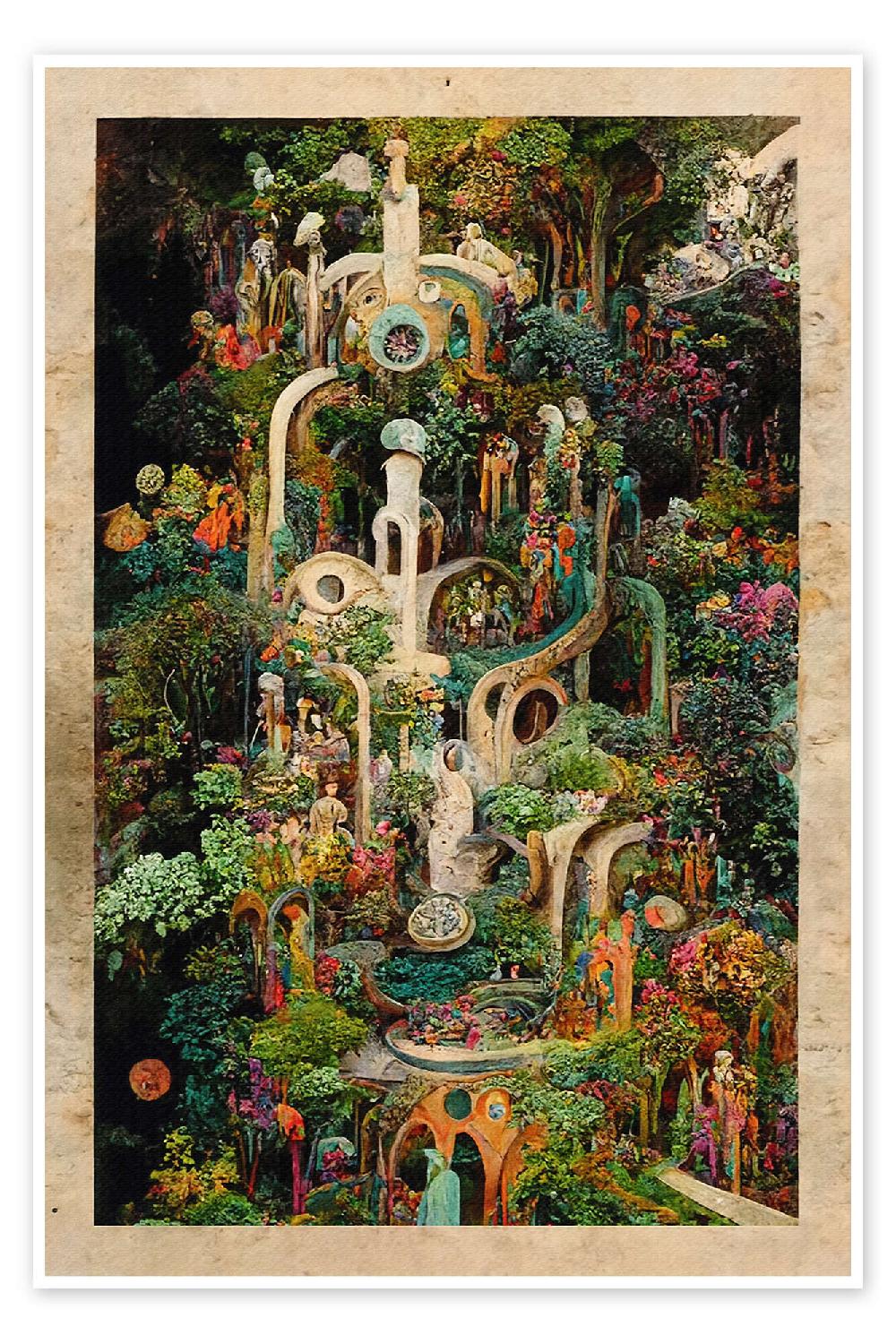 posterlounge Poster Magic Gardens - Collage I