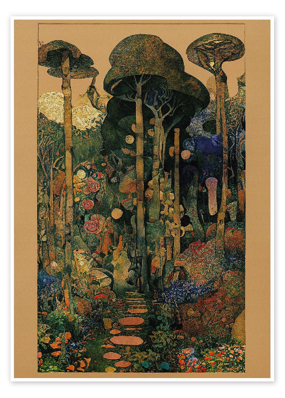 posterlounge Poster Magic Gardens - Collage II