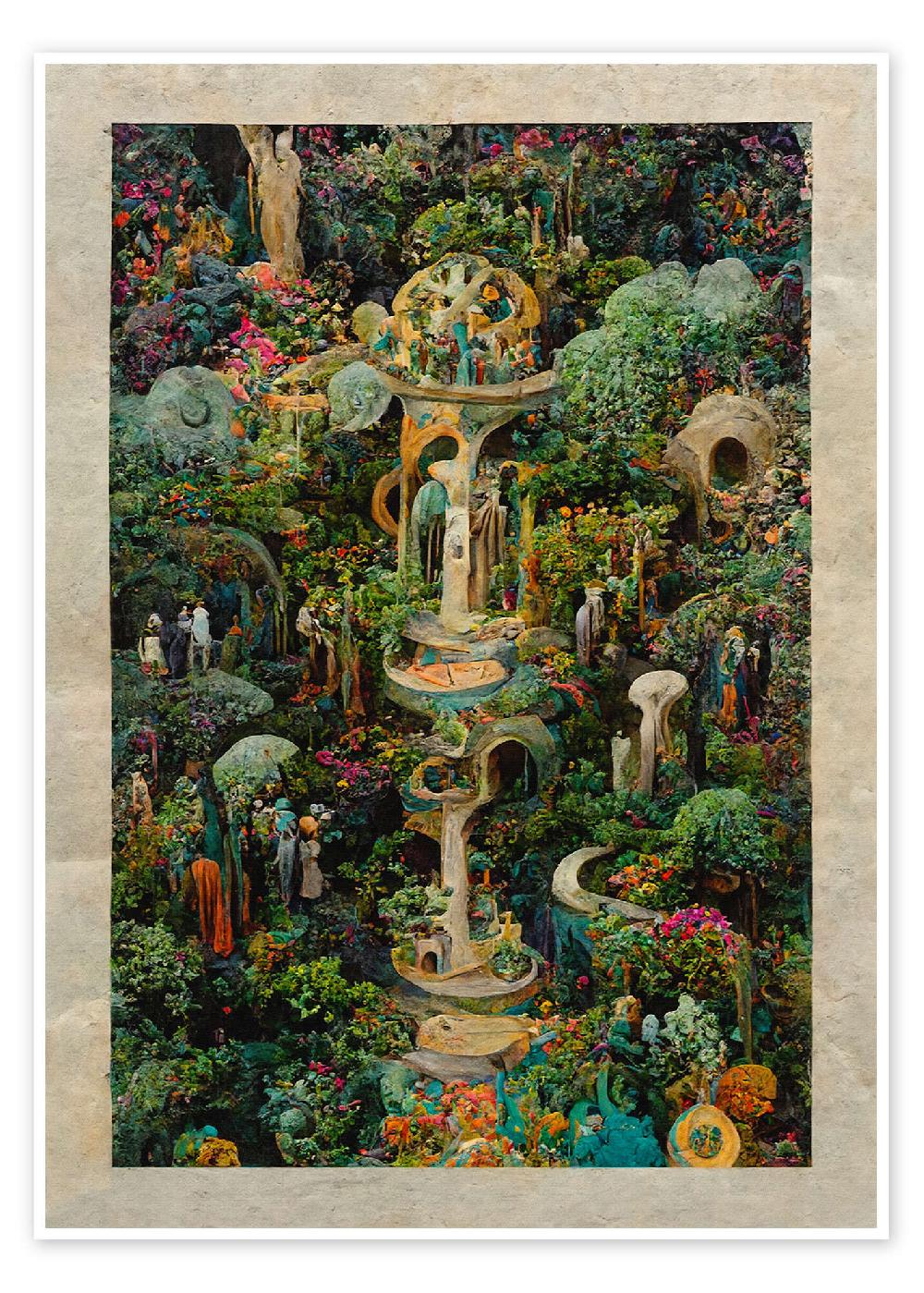 posterlounge Poster Magic Gardens - Collage III