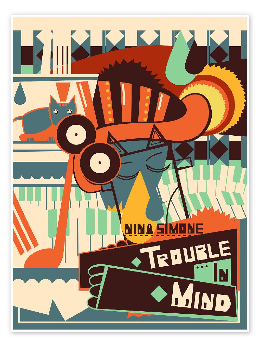 posterlounge Poster Nina Simone - Trouble in Mind