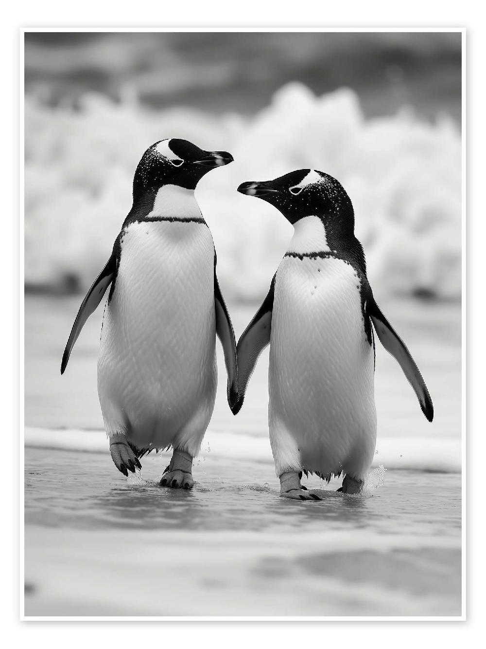 posterlounge Poster Penguin couple
