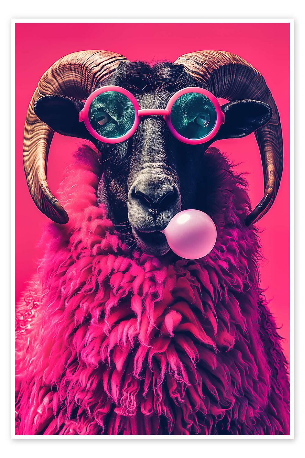 posterlounge Poster Pink Pop Art Aries enjoys life