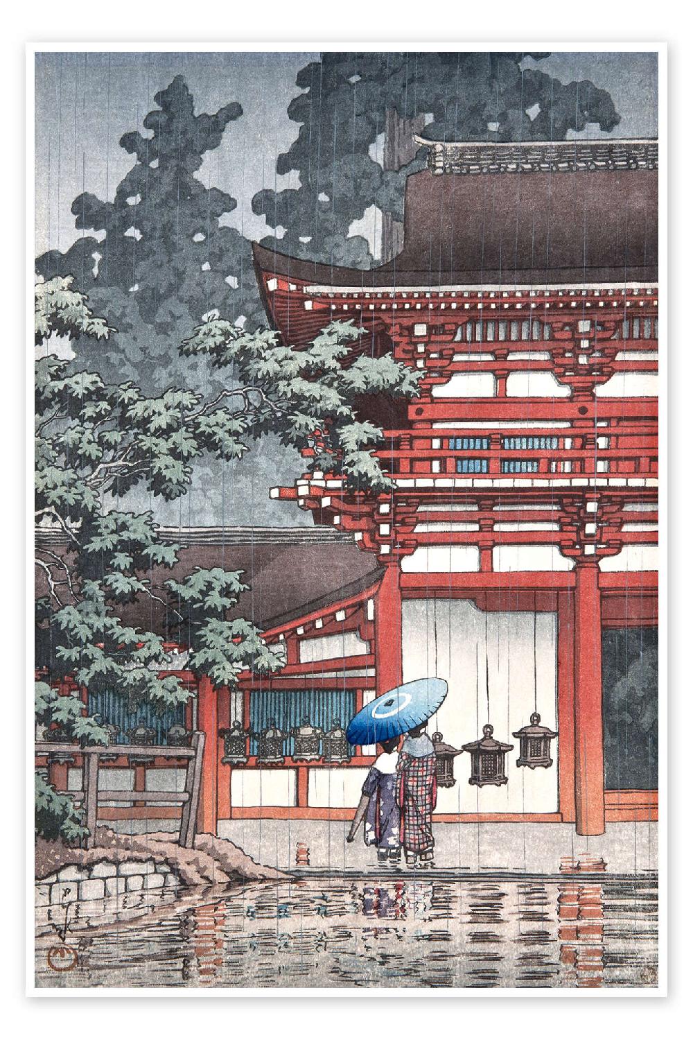 posterlounge Poster Rain at Kasuga Shrine Nara