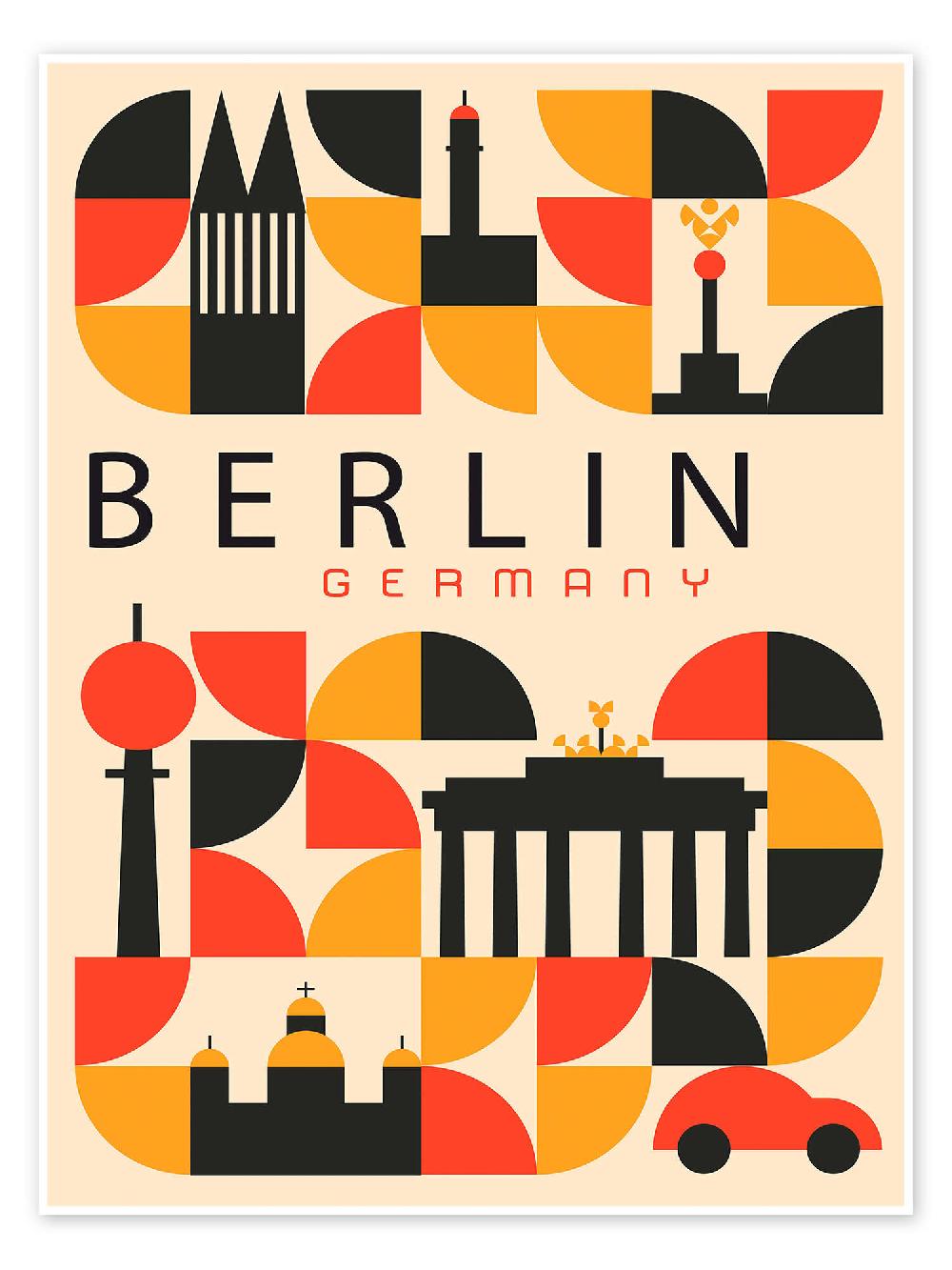 posterlounge Poster Retro Berlin Travel