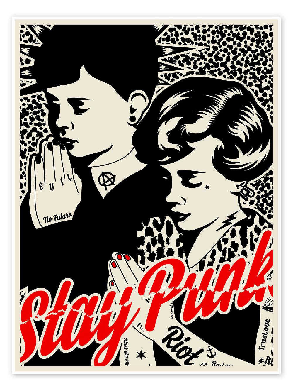 posterlounge Poster Stay Punk