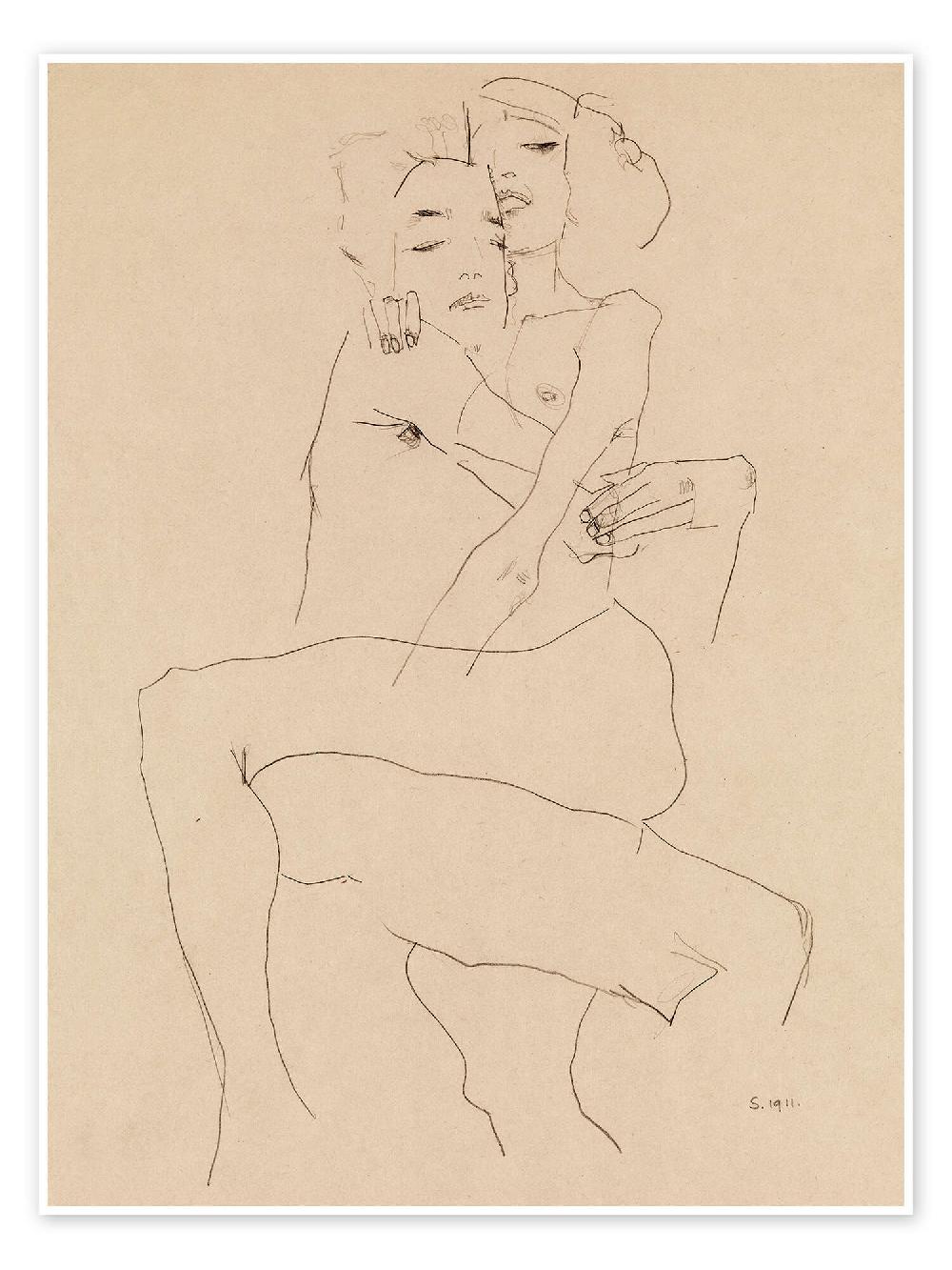 posterlounge Poster Stel in omhelzing