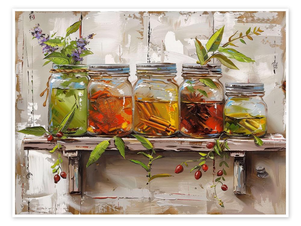 posterlounge Poster Summer on the kitchen shelf