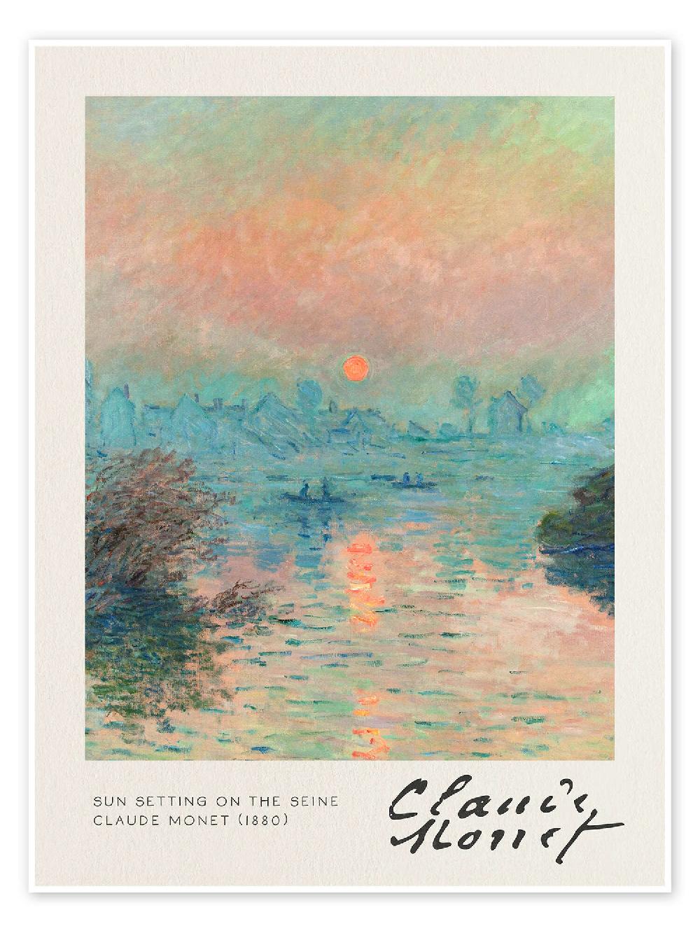 posterlounge Poster Sun Setting on the Seine