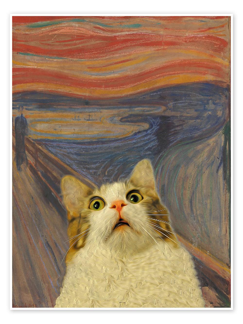 posterlounge Poster The Scream - Cat III