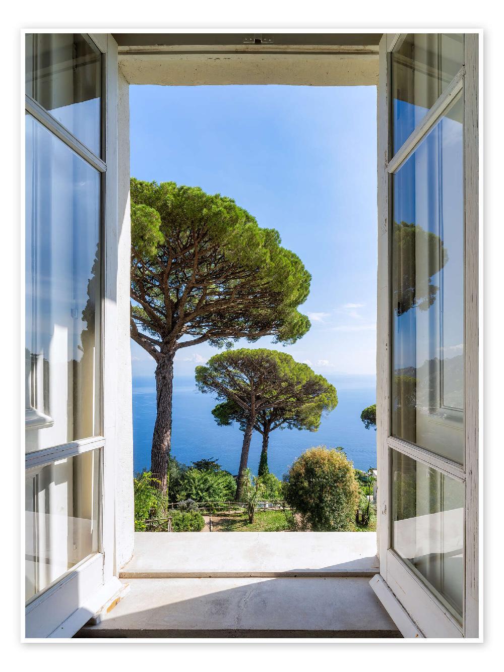 posterlounge Poster View of the garden Capri Italy
