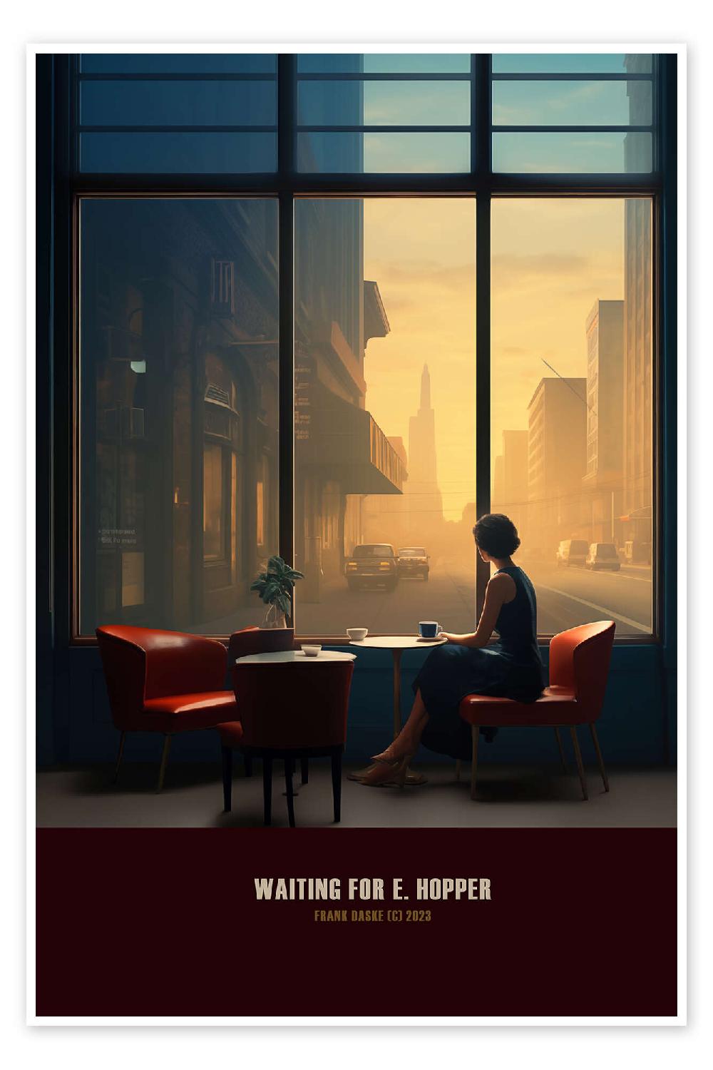 posterlounge Poster Waiting for E. Hopper