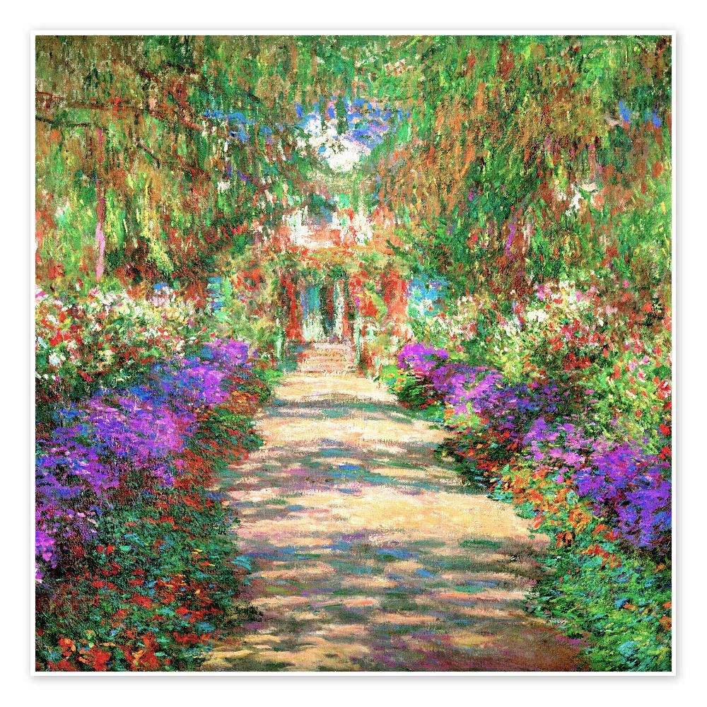 posterlounge Poster Weg in de tuin van Monet