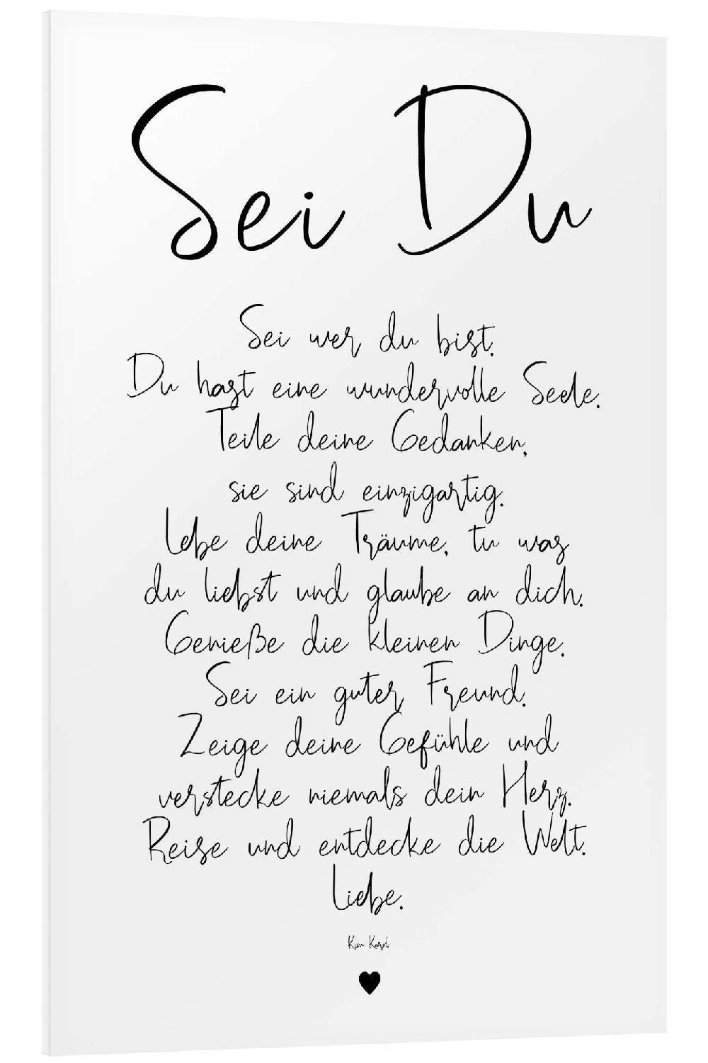 posterlounge PVC print Be you - a poem