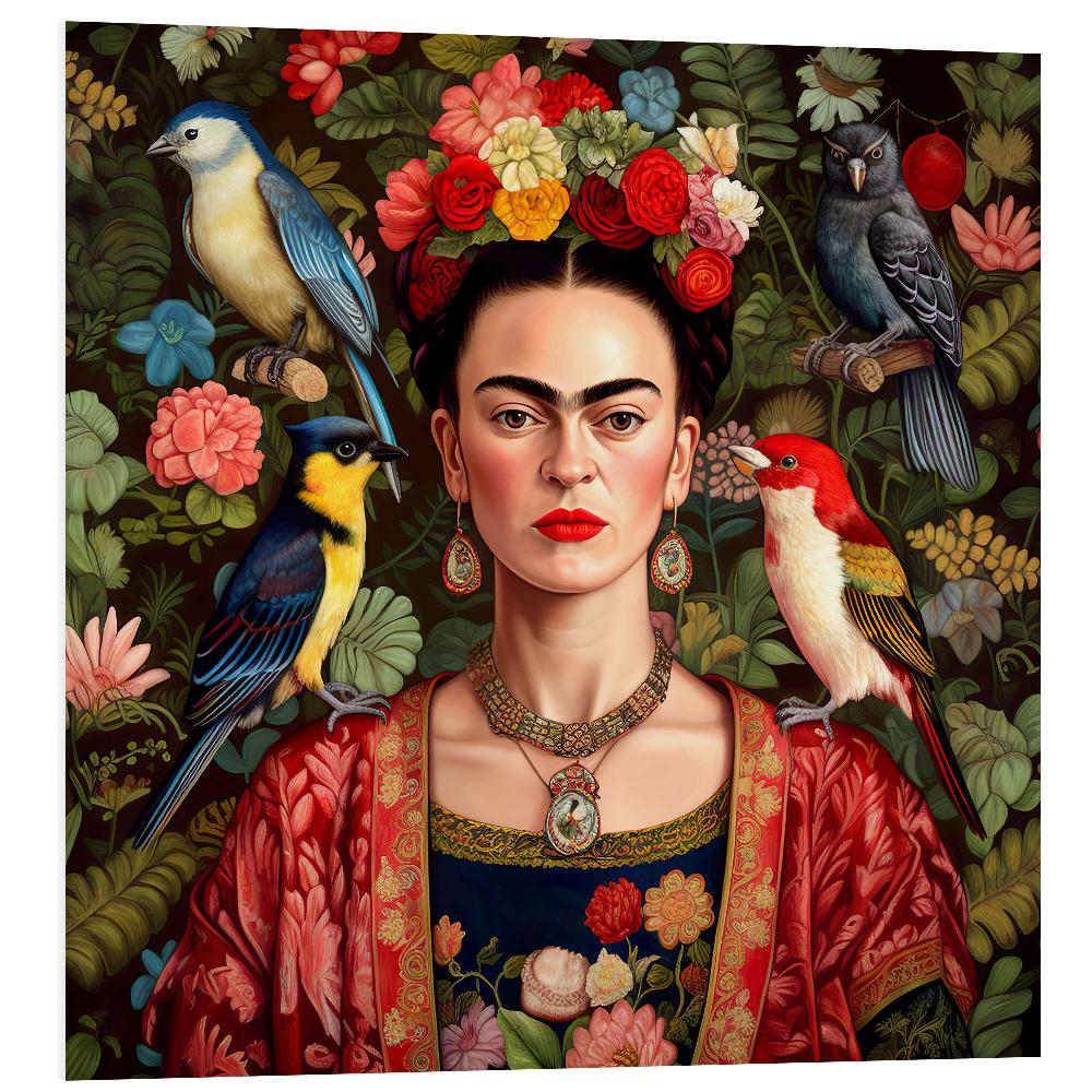 posterlounge PVC print Frida Kahlo with Exotic Birds
