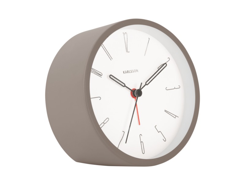 Present Time Alarm Clock Belle Numbers - KA5915WG Warm Grey