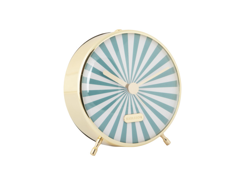 Present Time Alarm Clock Candy Swirl - KA6008BL Turquoise Blue & White