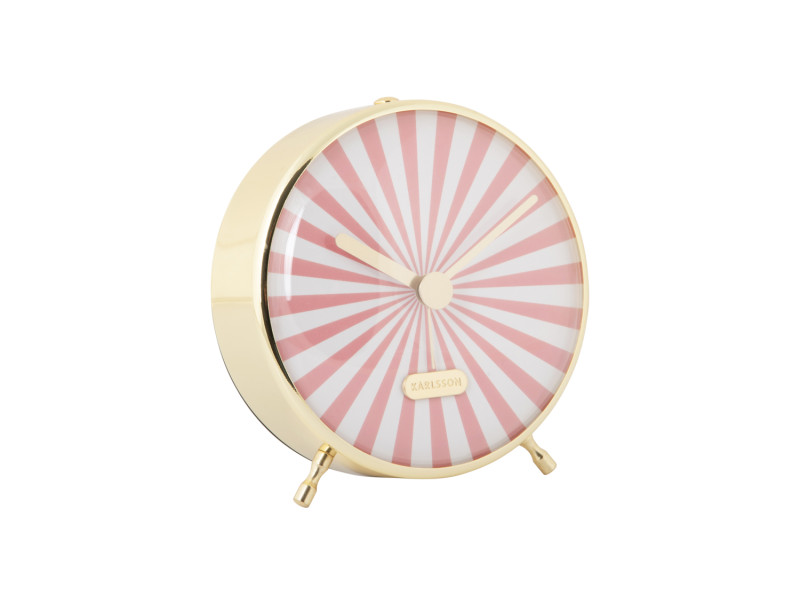 Present Time Alarm Clock Candy Swirl - KA6008PI Flamingo Pink & White
