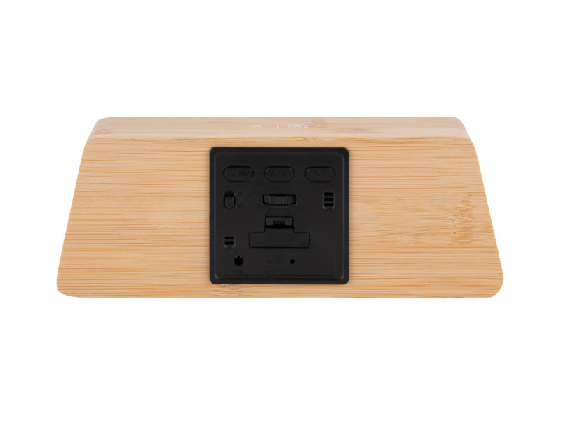 Present Time Alarm Clock Changing Colour LED - KA5931 Bamboo