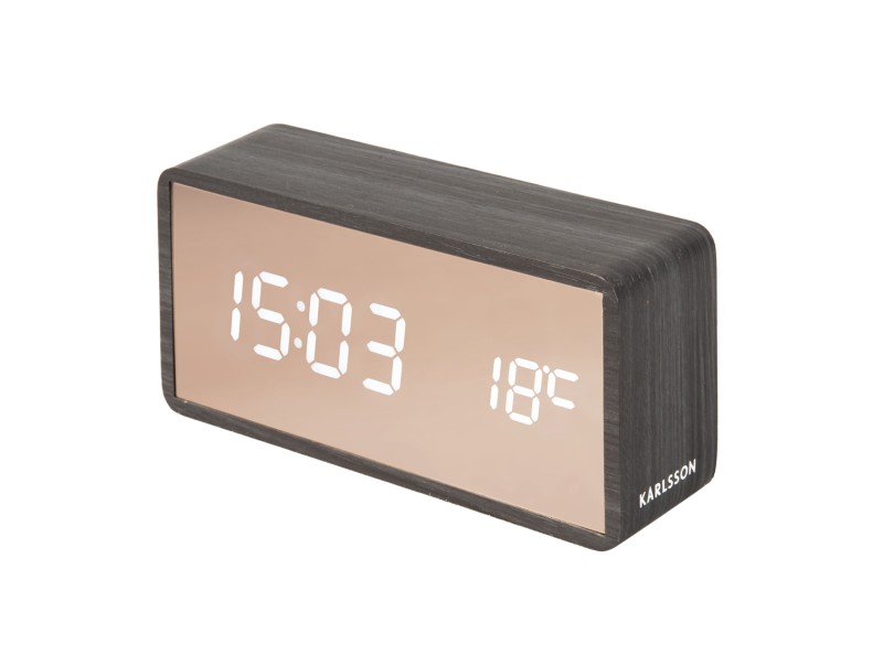present time Alarm Clock Copper Mirror LED - KA5878BK Black