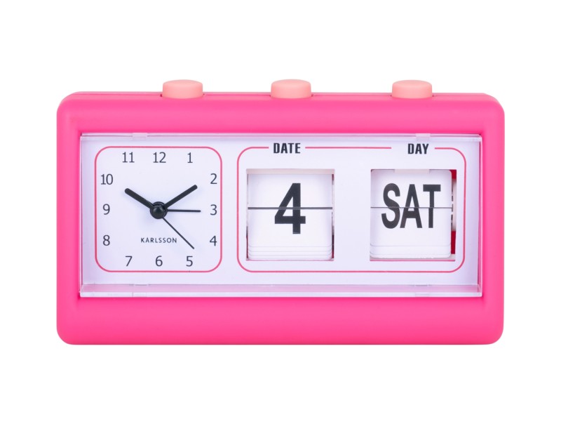 present time Alarm Clock Data Flip - KA5941BP Bright pink