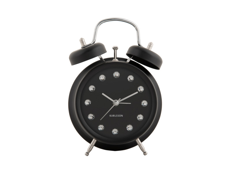 present time Alarm Clock Glam Diamonds - KA6018BK Black