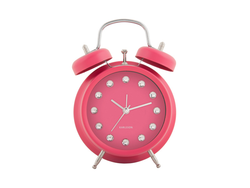present time Alarm Clock Glam Diamonds - KA6018DP Dark pink