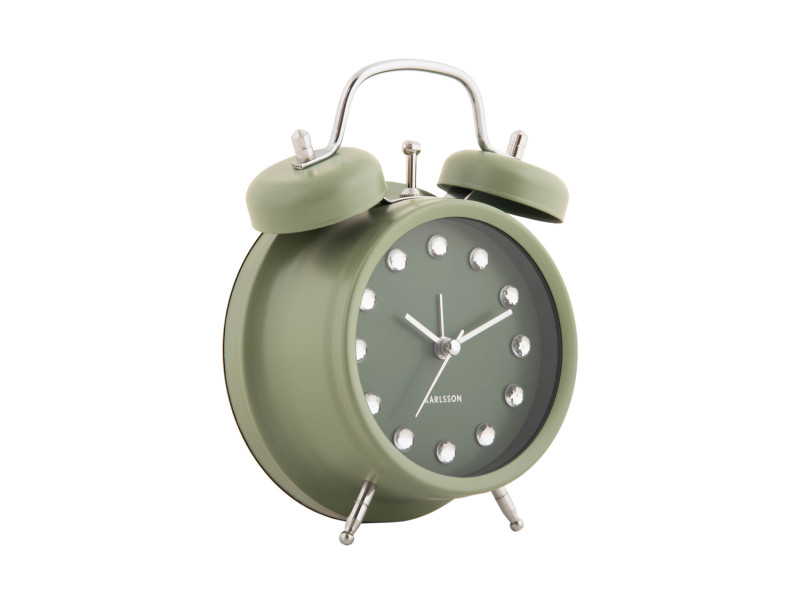 Present Time Alarm Clock Glam Diamonds - KA6018GR Jungle Green