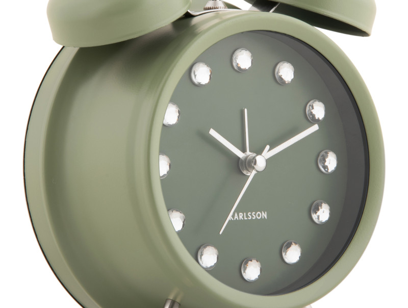 Present Time Alarm Clock Glam Diamonds - KA6018GR Jungle Green