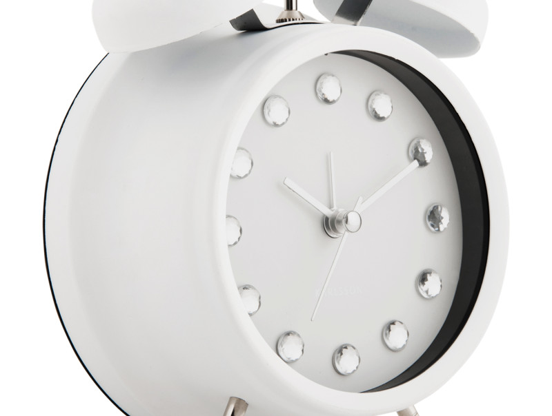 Present Time Alarm Clock Glam Diamonds - KA6018WH White