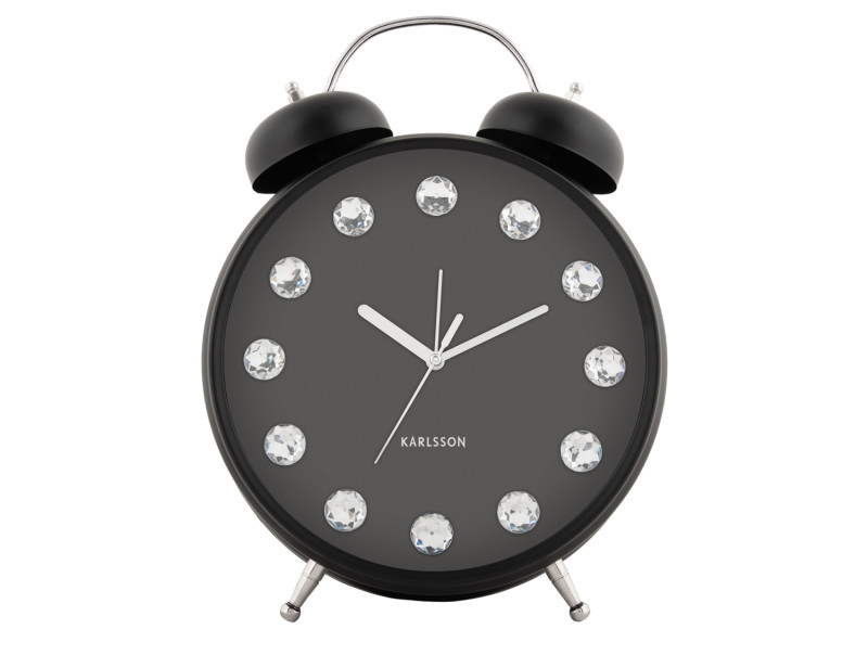 present time Alarm Clock Glam Diamonds XL - KA6019BK Black