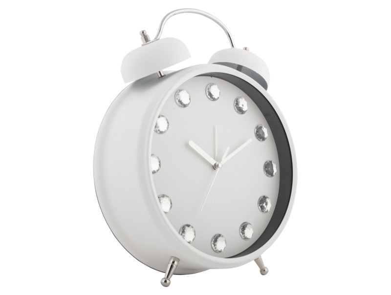 Present Time Alarm Clock Glam Diamonds XL - KA6019WH White