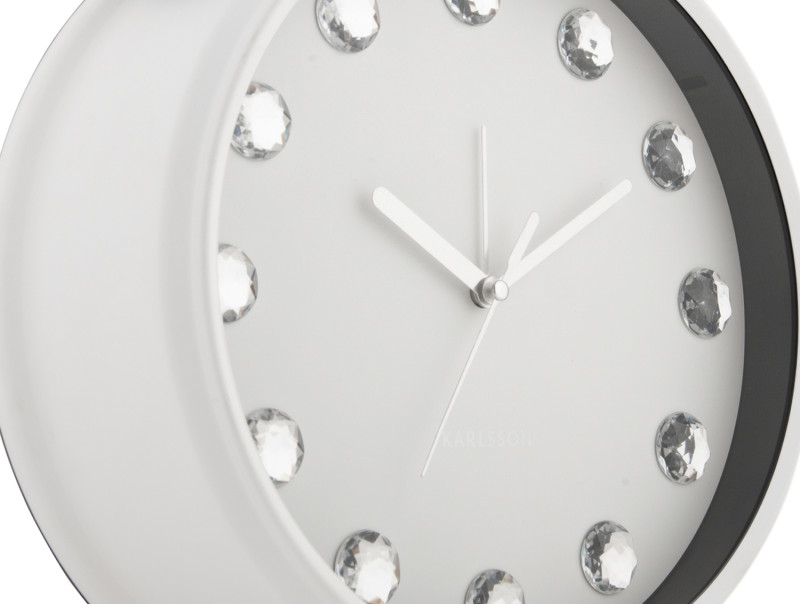 Present Time Alarm Clock Glam Diamonds XL - KA6019WH White