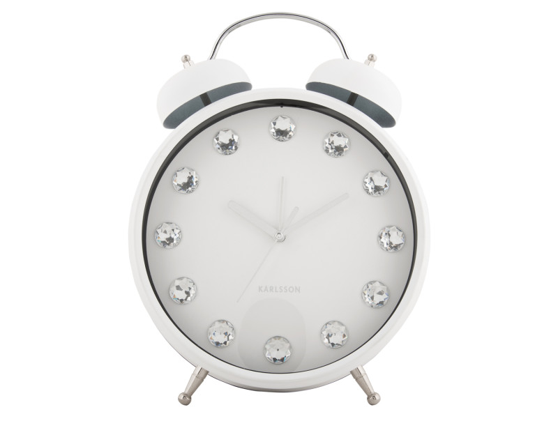 present time Alarm Clock Glam Diamonds XL - KA6019WH White