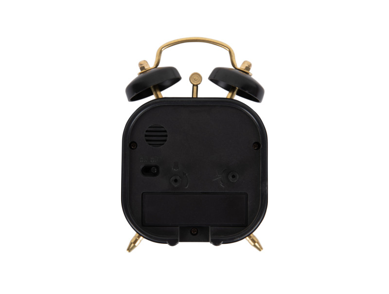 Present Time Alarm Clock Metallic Glam Square - KA5921BK Black