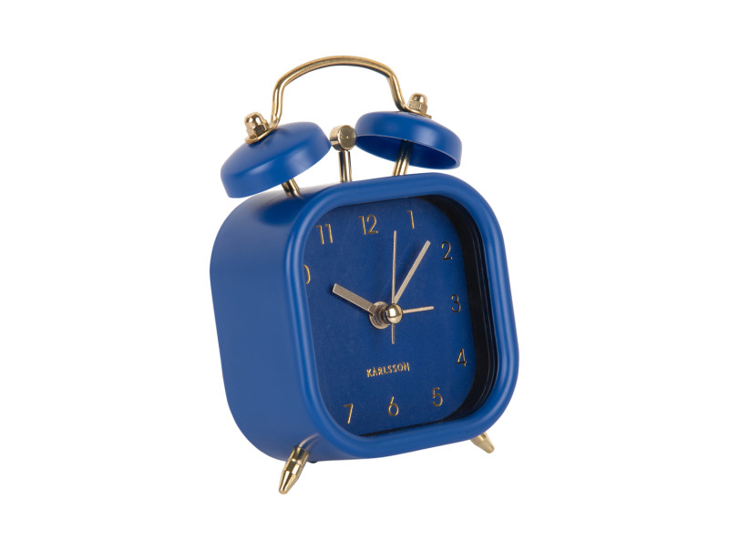 Present Time Alarm Clock Metallic Glam Square - KA5921DB Dark Blue