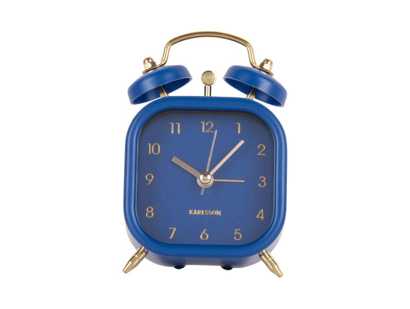 Present Time Alarm Clock Metallic Glam Square - KA5921DB Dark Blue