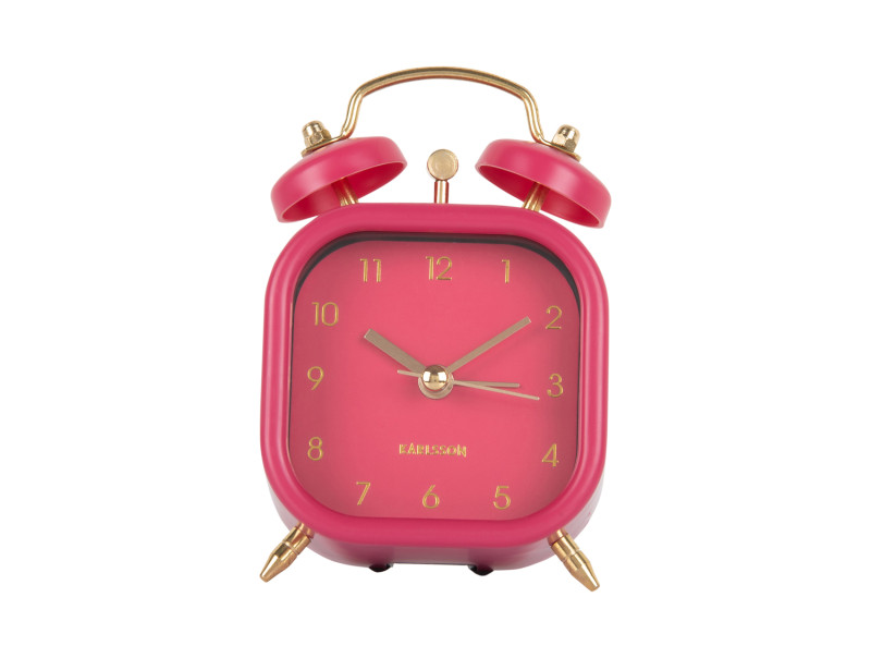 Present Time Alarm Clock Metallic Glam Square - KA5921DP Dark Pink