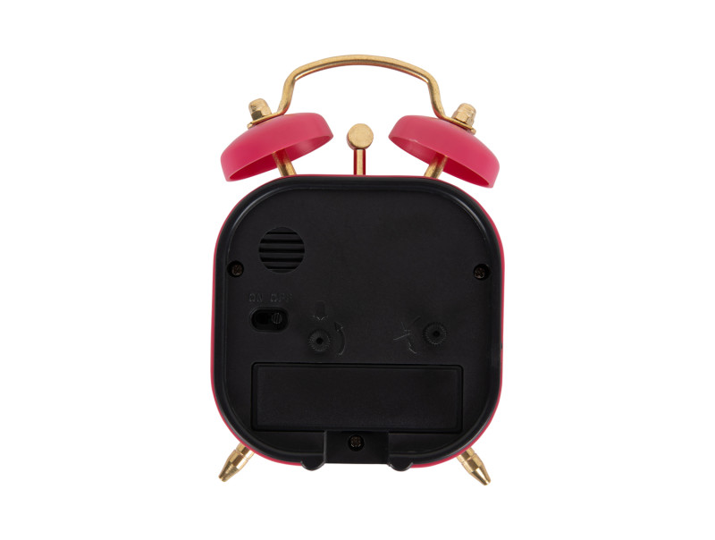 Present Time Alarm Clock Metallic Glam Square - KA5921DP Dark Pink