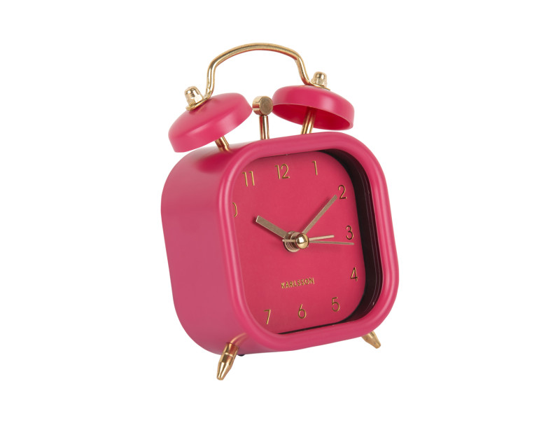 present time Alarm Clock Metallic Glam Square - KA5921DP Dark pink