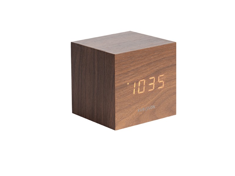 present time Alarm Clock Mini Cube - KA5655DW Dark wood