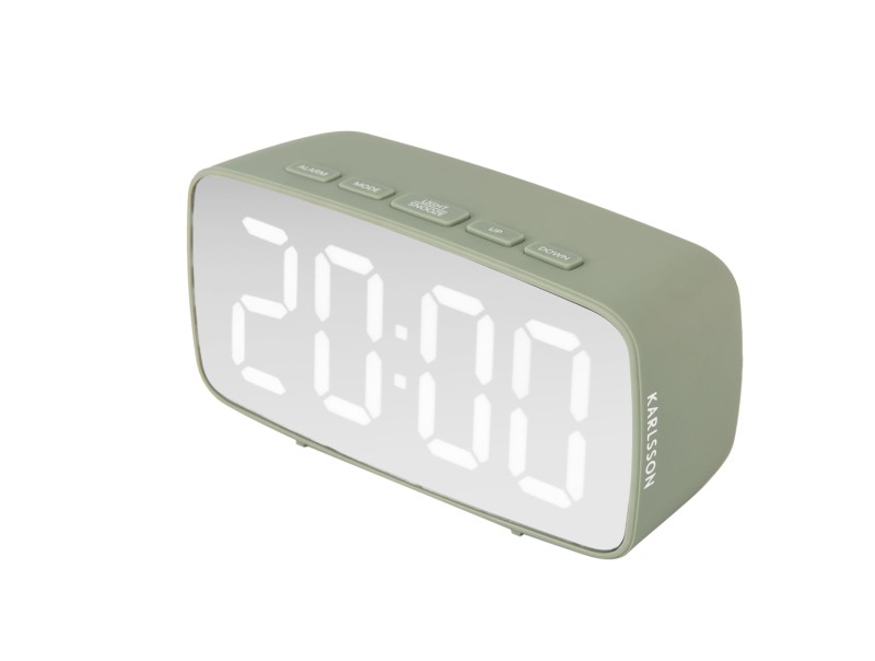 Present Time Alarm Clock Mirror LED Oval - KA5876GR Jungle Green