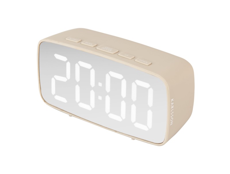 Present Time Alarm Clock Mirror LED Oval - KA5876WG Warm Grey