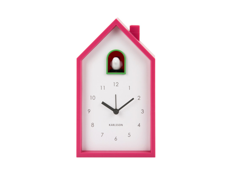 present time Alarm Clock Modern Cuckoo - KA6015BP Bright pink