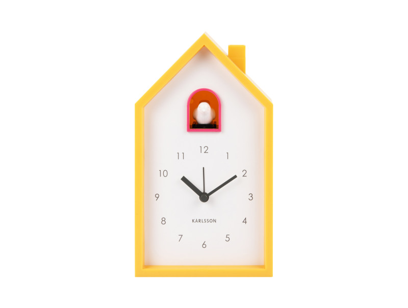 Present Time Alarm Clock Modern Cuckoo - KA6015BY Bright Yellow
