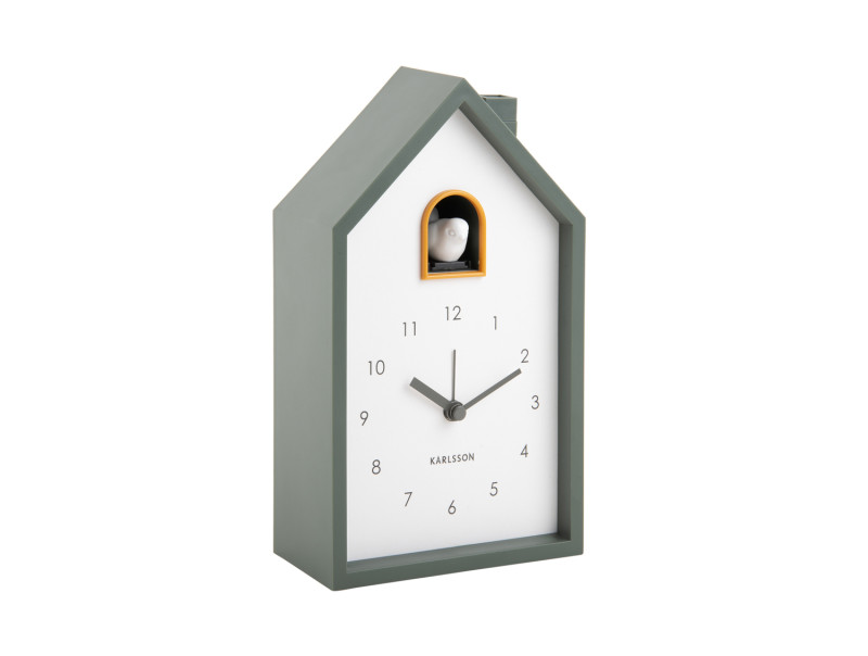 Present Time Alarm Clock Modern Cuckoo - KA6015GR Jungle Green