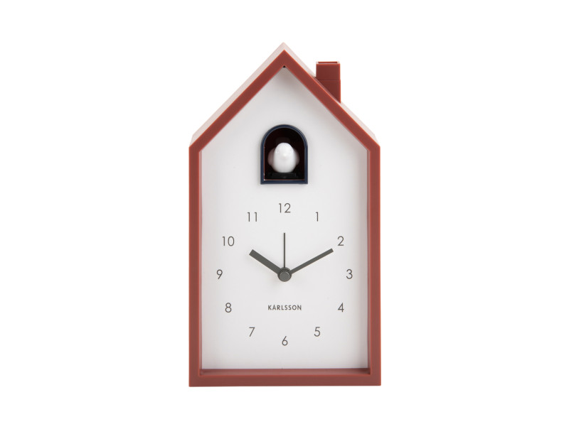 Present Time Alarm Clock Modern Cuckoo - KA6015RD Red Ochre