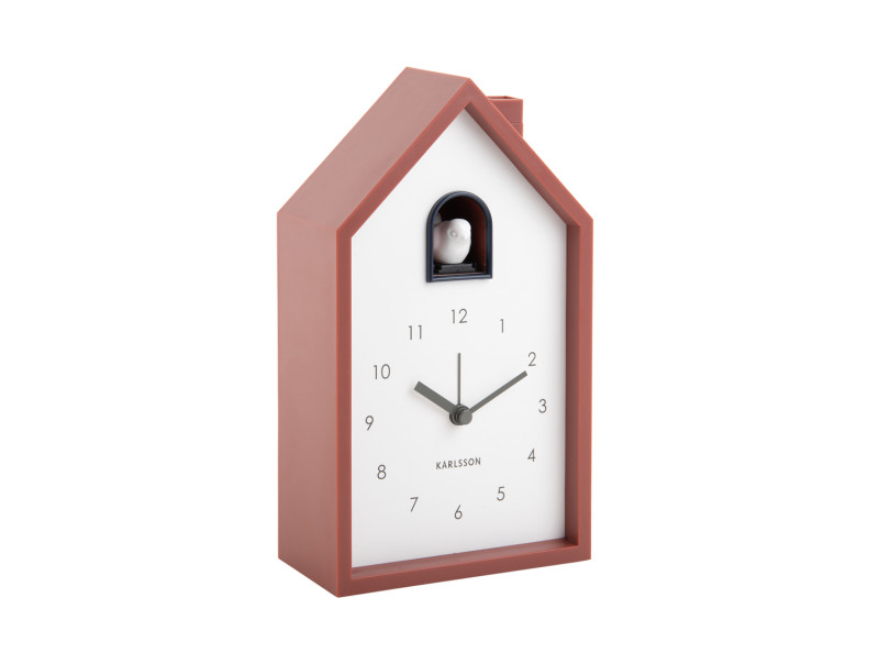 present time Alarm Clock Modern Cuckoo - KA6015RD Red ochre